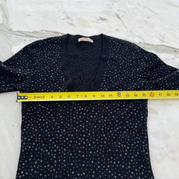 MICHAEL KORS COLLECTION BLACK SEQUINS V-KNECK SWEATER SIZE S NWOTS! - Picture 7 of 13